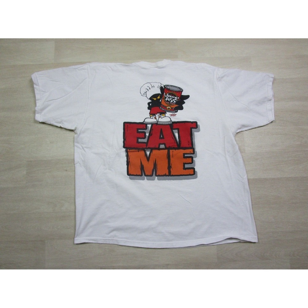 Vintage Y2K Adult Humor T Shirt (XXL) Whoop Ass Sportswear "Eat Me" JOKE Funny
